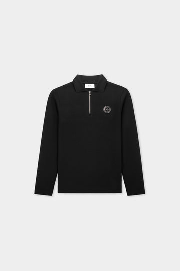 LONGSLEEVE POLO - JET BLACK