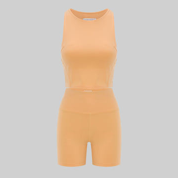 Racer Back Crop Top - Essential Motion Activewear - Peach Nectar