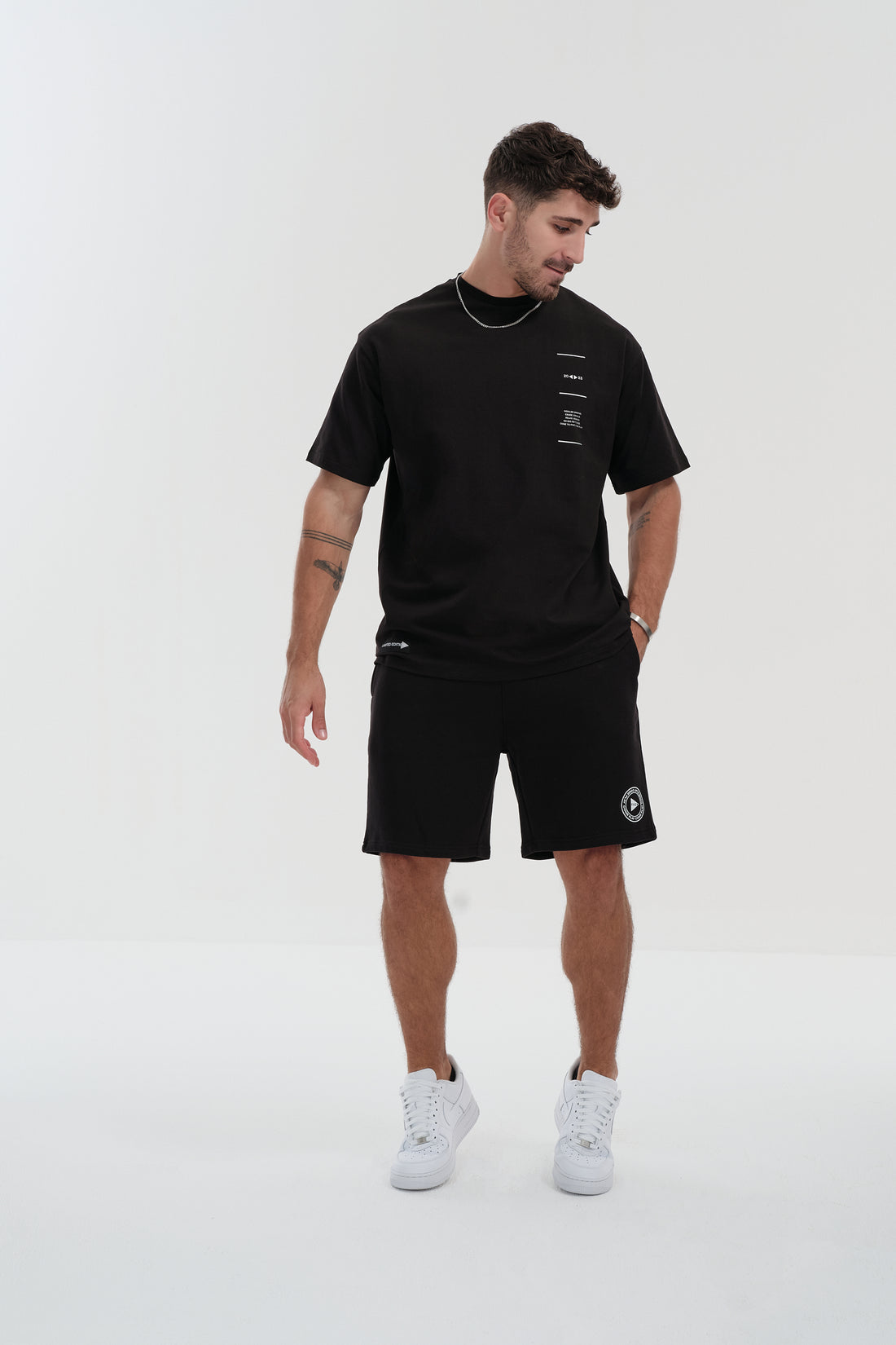 ‘FIVE’ Varsity Shorts - Black