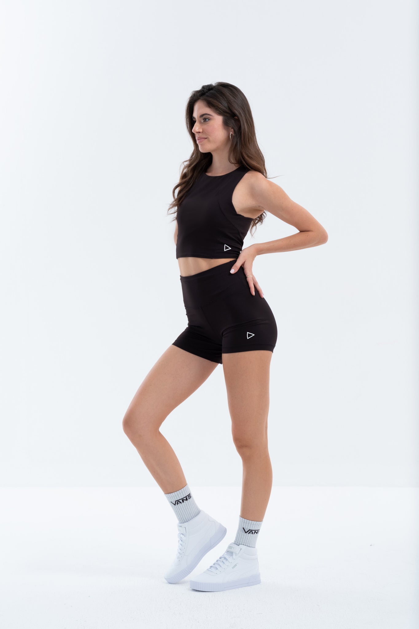 Racer Back Crop Top - Essential Motion Activewear -  Bristol Black