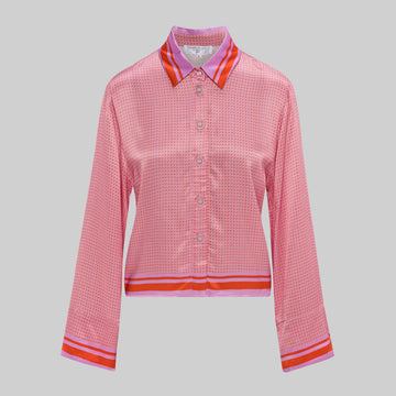 Late Night Pink Satin Co-ord Shirt